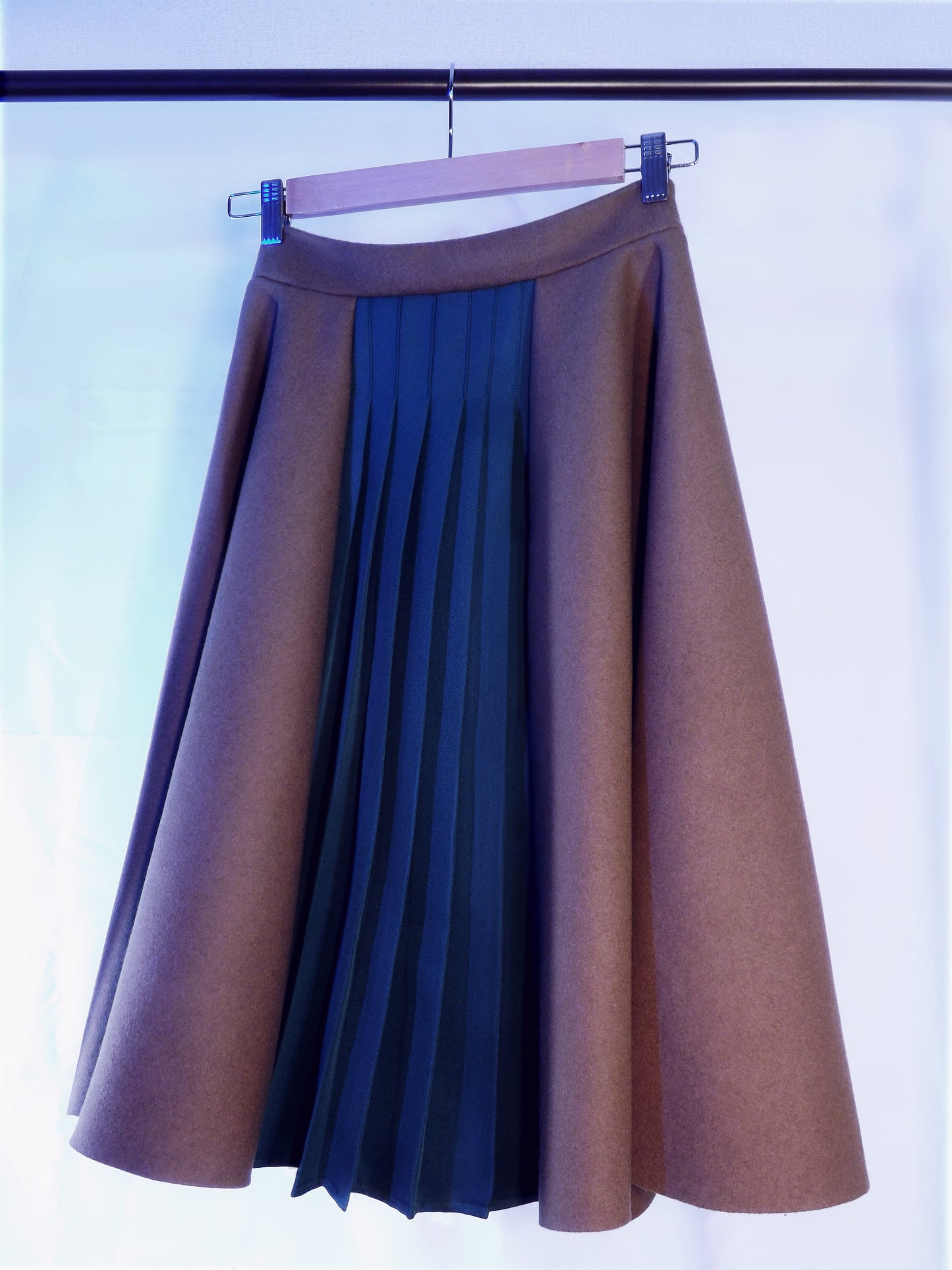 Panel Pleated Sage Skirt